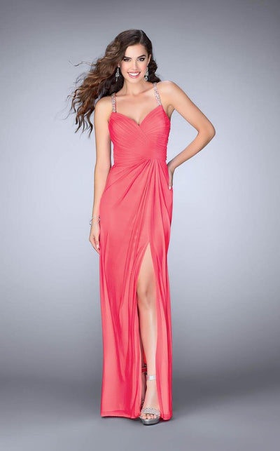 La Femme - 23636 Bejeweled Sleeveless Sweetheart Ruched Jersey Gown Special Occasion Dress