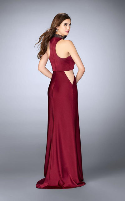 La Femme - 23750 Chic High Collar Sculpted Sheath Long Evening Gown Special Occasion Dress