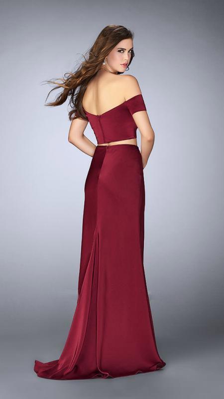 jersey dress two piece Mock Two-Piece Embroidered Jersey Long Dress M / Green