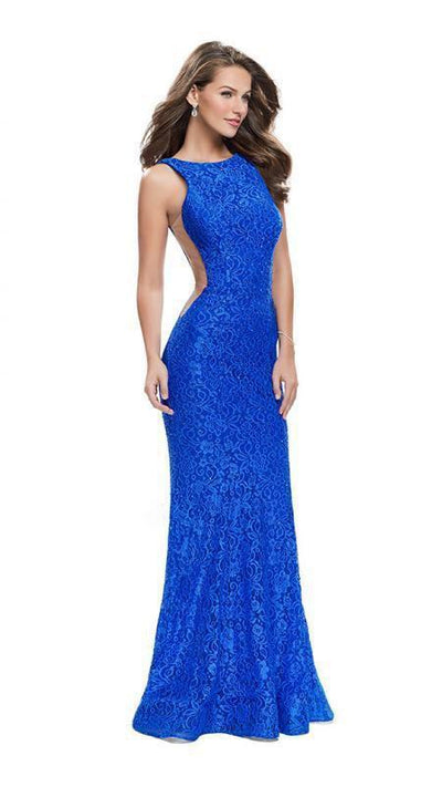 La Femme - 24903 Sleeveless Jewel Back Lace Mermaid Gown Special Occasion Dress