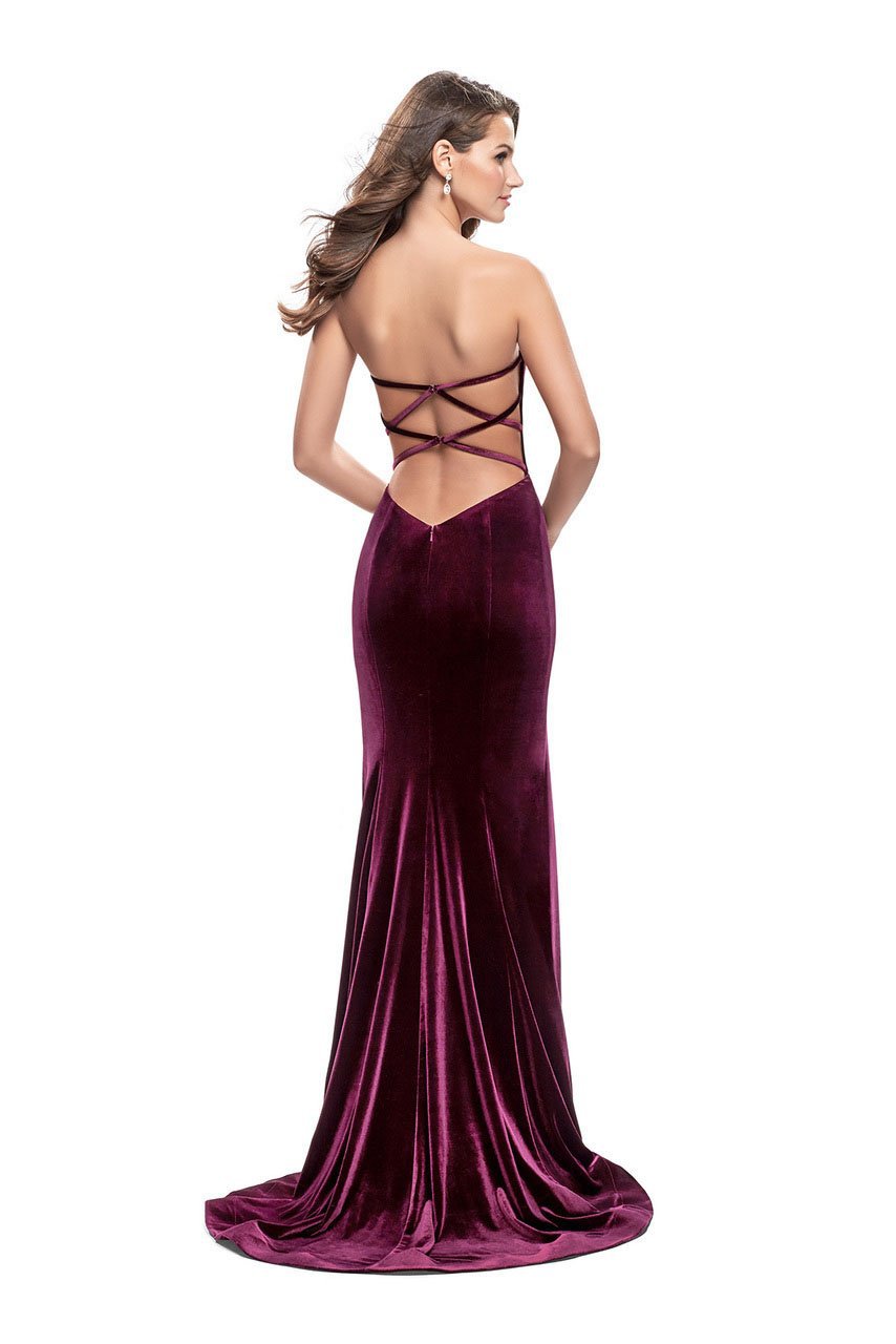 La Femme - 25158 Deep Sweetheart Velvet Sheath Dress Special Occasion Dress