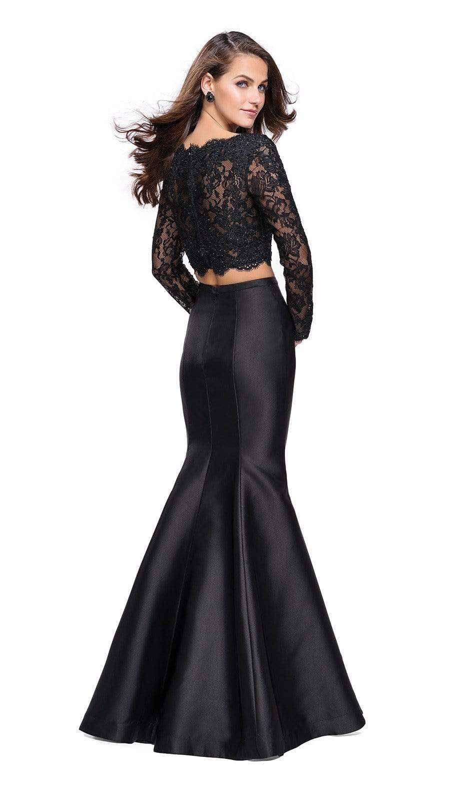 La Femme - 25324 Two-Piece Long Sleeve Lace Bodice Mikado Gown Special Occasion Dress