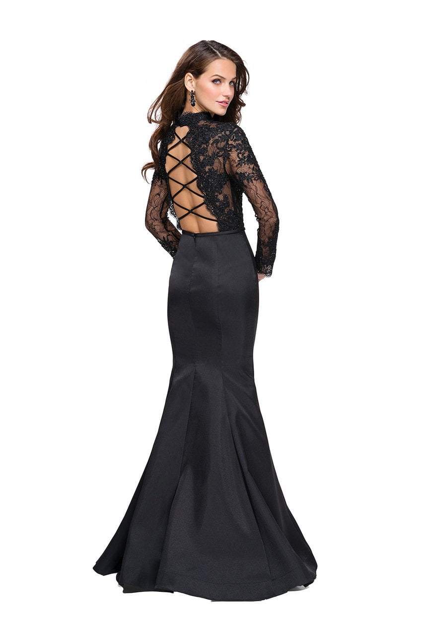 La Femme - 25677 Long Sleeve Lace And Mikado Evening Gown Special Occasion Dress