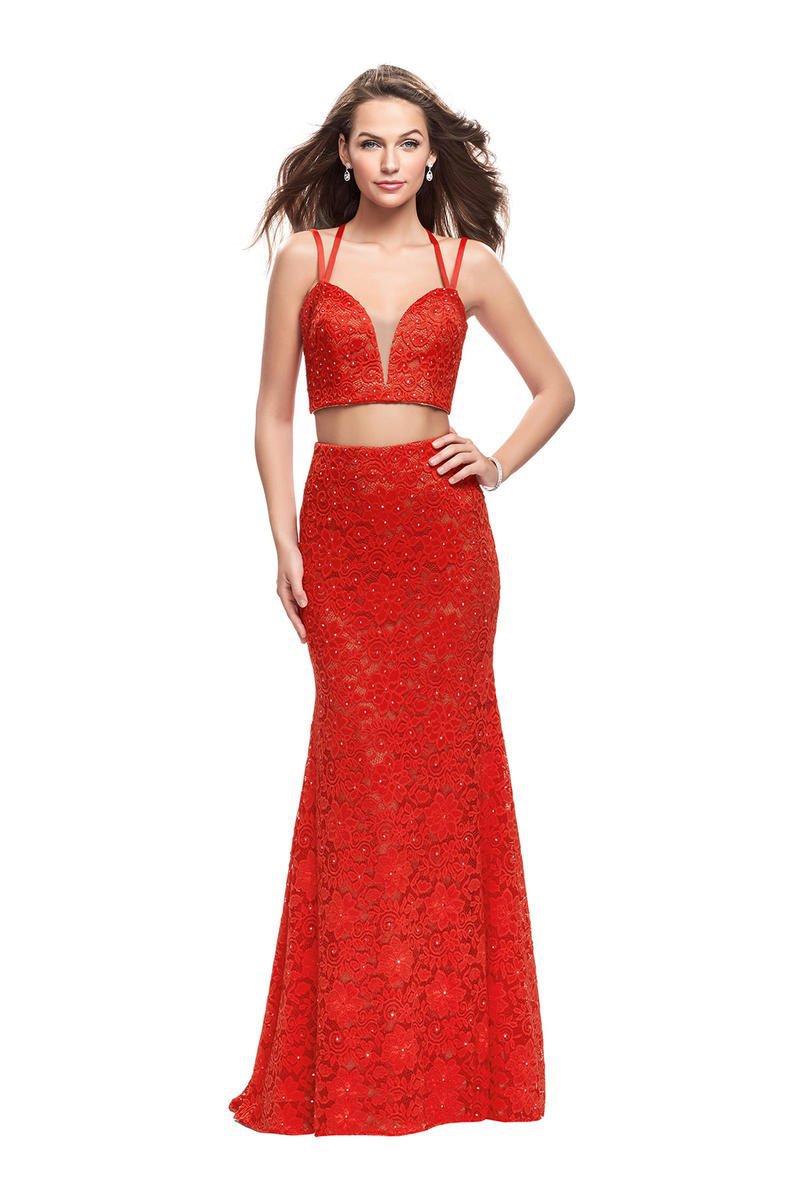 La Femme - 25771 Two Piece Beaded Lace Trumpet Dress Special Occasion Dress