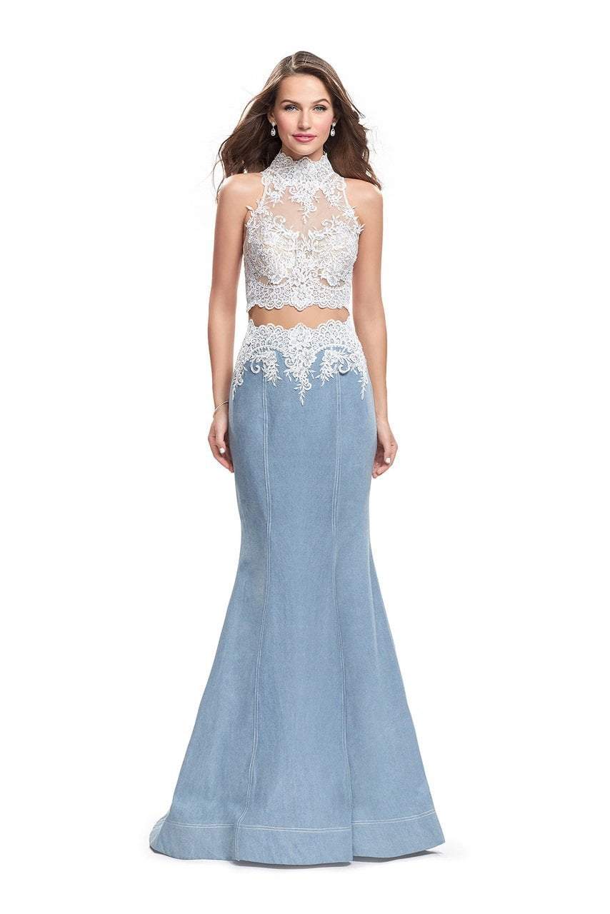 La Femme - 25805 Sheer Beaded High Neck Illusion Two Piece Gown Special Occasion Dress