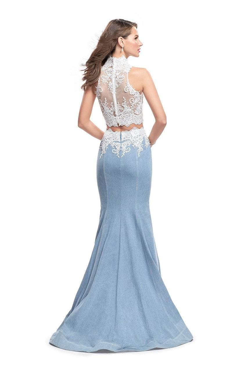 La Femme - 25805 Sheer Beaded High Neck Illusion Two Piece Gown Special Occasion Dress