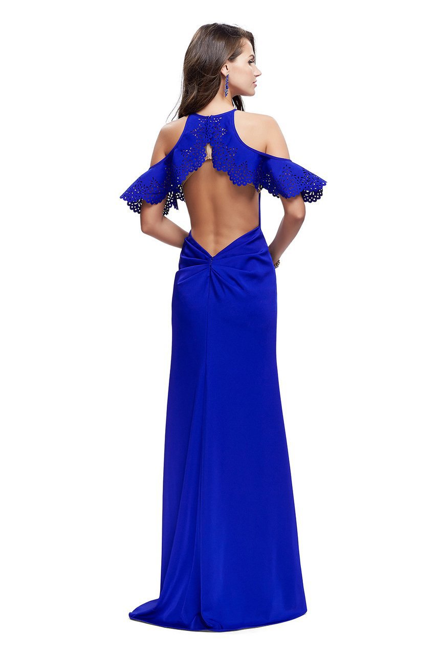 La Femme - 25981 Laser Cutout Shoulder Fitted Sheath Dress Special Occasion Dress