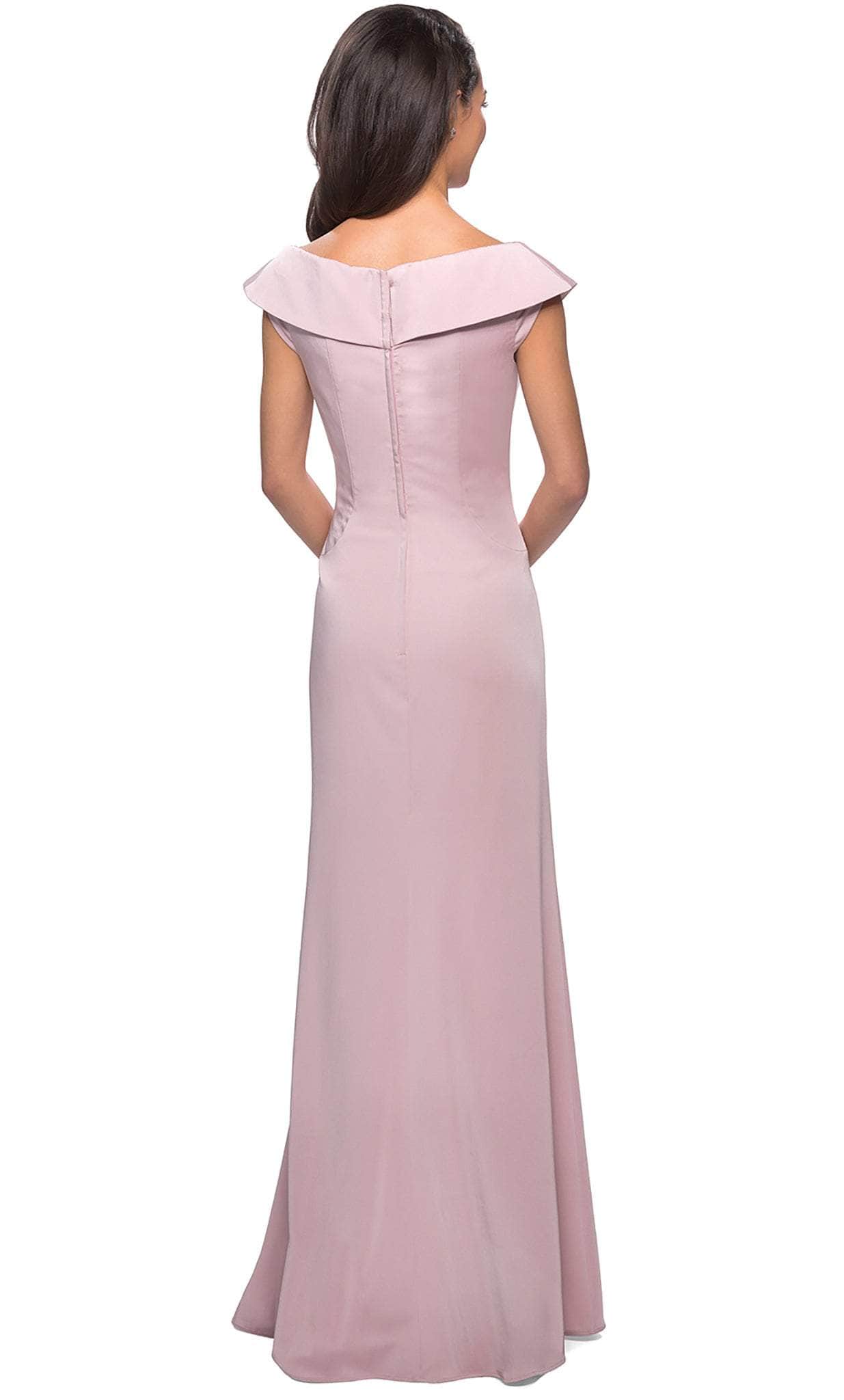 La Femme - 26523 Wide V Neck Fold over Sleeves Long Gown Evening Dresses