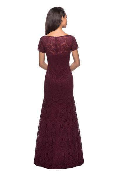 La Femme - 26875 Short Sleeve Lace Bateau Trumpet Dress Mother of the Bride Dresses