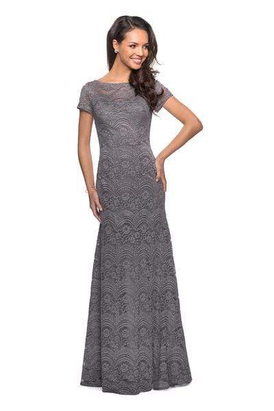 La Femme - 26875 Short Sleeve Lace Bateau Trumpet Dress Mother of the Bride Dresses