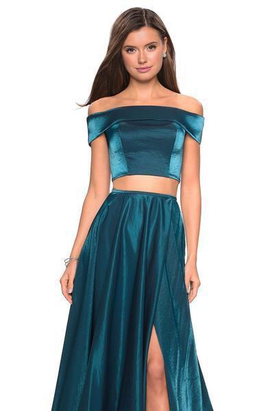 La Femme - 26919 Two-Piece Sleek Off Shoulder High Slit Gown Special Occasion Dress