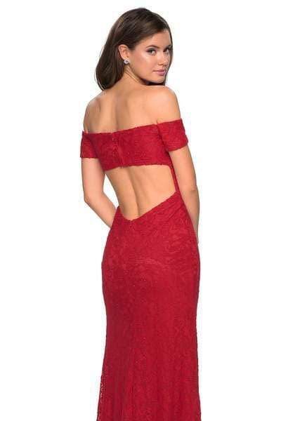 La Femme - 26998 Off-Shoulder Mermaid Gown with Slit Special Occasion Dress