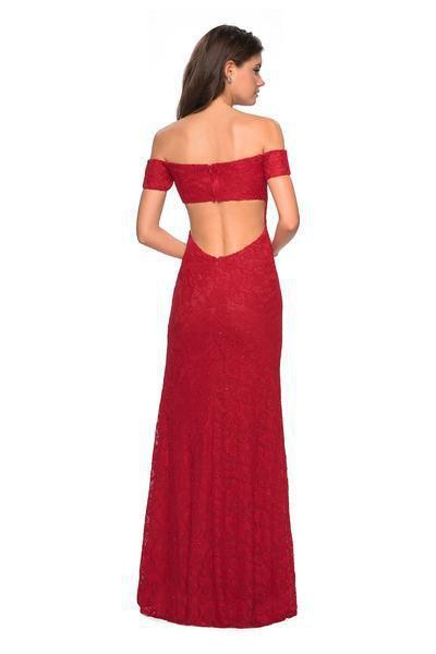 La Femme - 26998 Off-Shoulder Mermaid Gown with Slit Special Occasion Dress