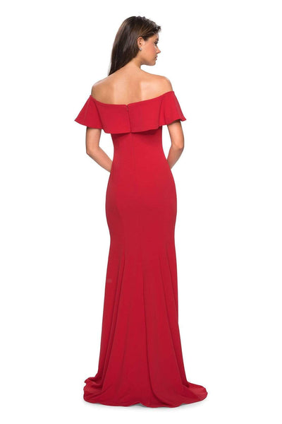 La Femme - 27096 Ruffled Off-Shoulder Jersey Trumpet Dress Prom Dresses