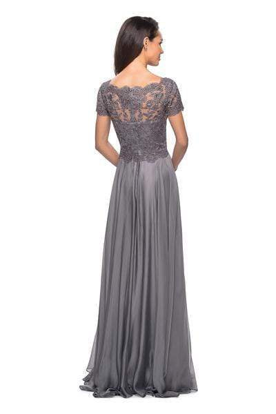 La Femme - 27098 Embordered Lace Bodice Chiffon A- Line Gown Mother of the Bride Dresses