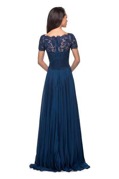 La Femme - 27098 Embordered Lace Bodice Chiffon A- Line Gown Mother of the Bride Dresses