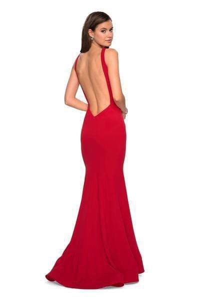 La Femme - 27124 Plunging Illusion Notched Trumpet Gown Special Occasion Dress