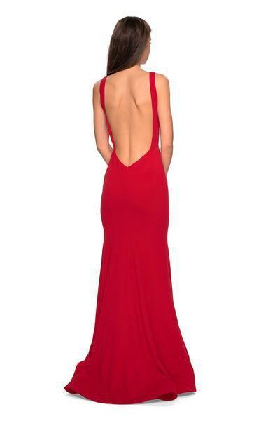 La Femme - 27124 Plunging Illusion Notched Trumpet Gown Special Occasion Dress