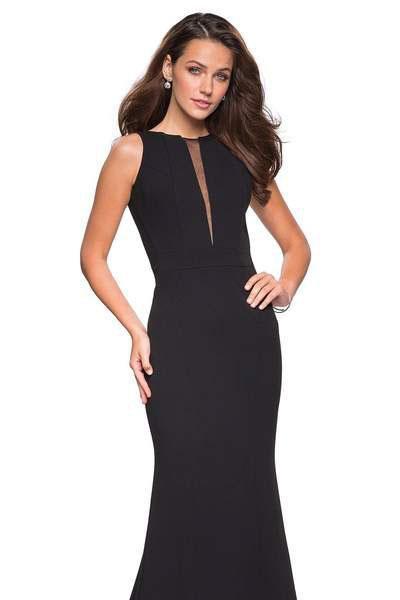 La Femme - 27124 Plunging Illusion Notched Trumpet Gown Special Occasion Dress