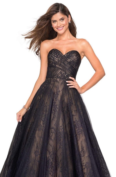 La Femme - 27135 Strapless Sweetheart Lace Ballgown Special Occasion Dress