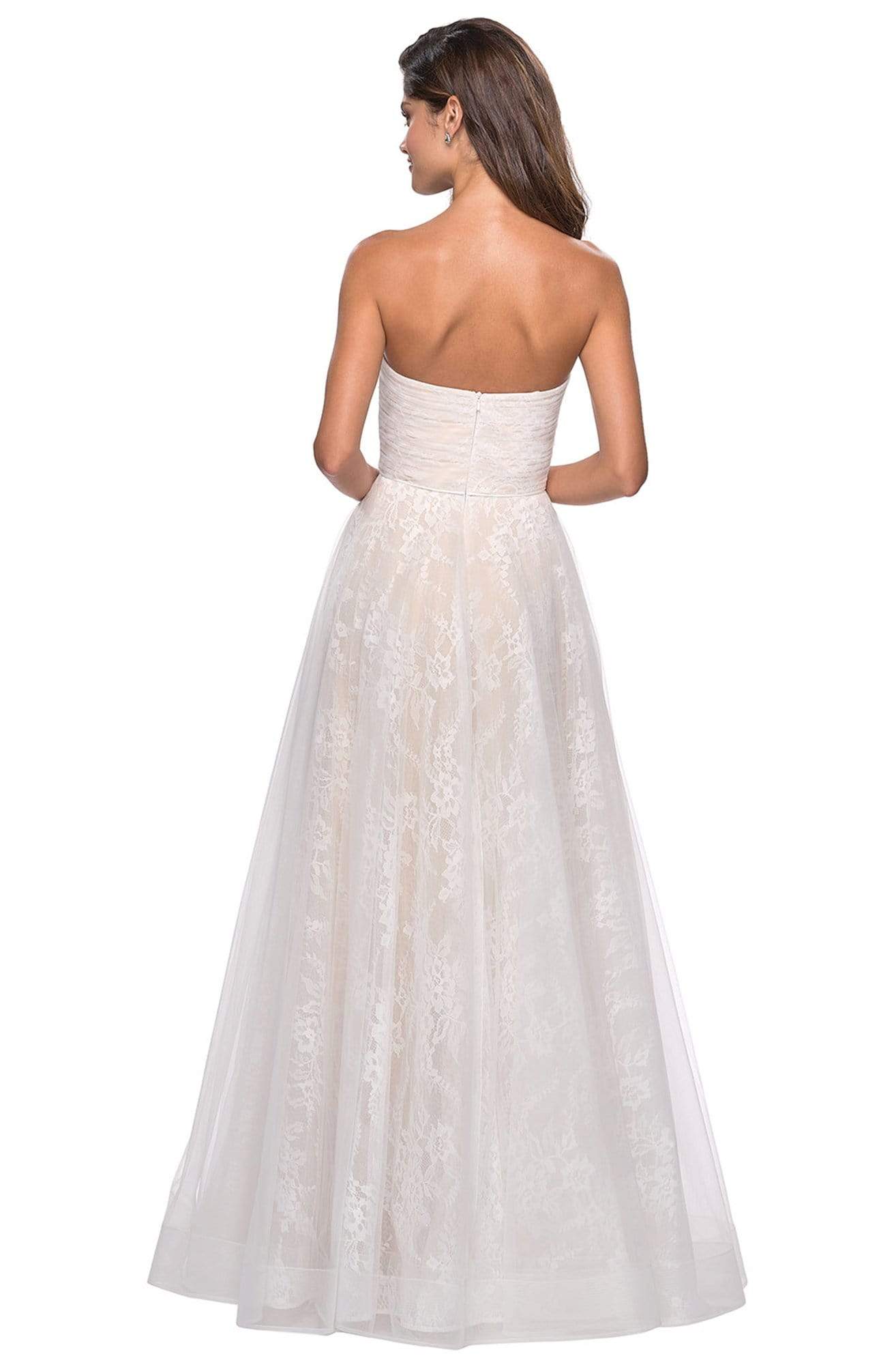 La Femme - 27135 Strapless Sweetheart Lace Ballgown Special Occasion Dress