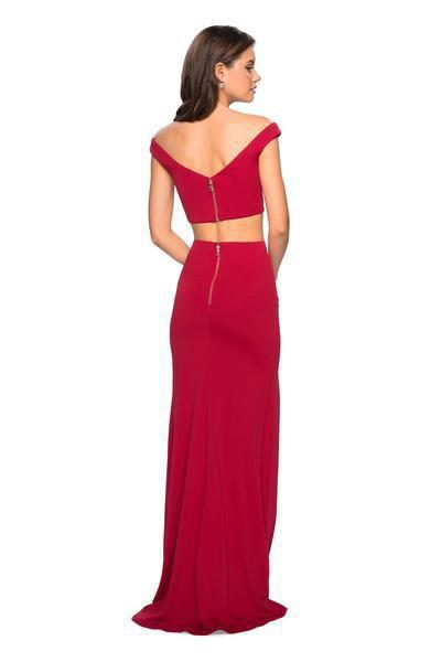 La Femme - 27496 Two Piece Off shoulder Gown with Slit Special Occasion Dress