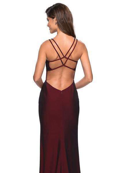 La Femme - 27512 Strappy Open Back Plunging Sweetheart Dress Special Occasion Dress