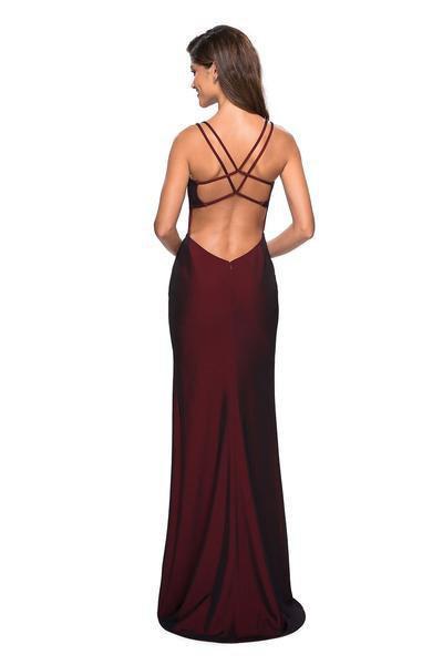 La Femme - 27512 Strappy Open Back Plunging Sweetheart Dress Special Occasion Dress