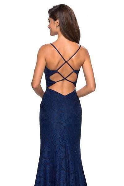 La Femme - 27565 Allover Lace Sleeveless Strappy Back Mermaid Gown Special Occasion Dress