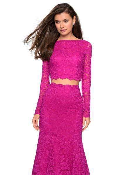 La Femme - 27601 Two-Piece Allover Lace Long Sleeve Evening Gown Evening Dresses