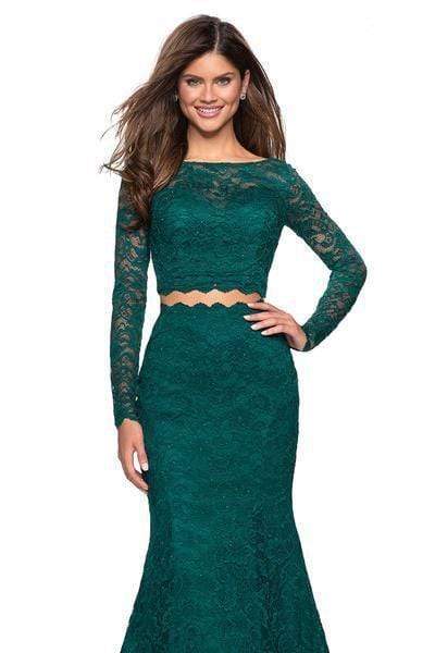 La Femme - 27601 Two-Piece Allover Lace Long Sleeve Evening Gown Evening Dresses