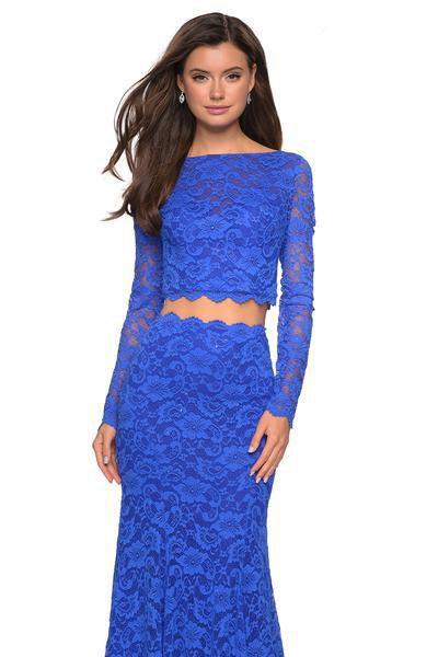 La Femme - 27601 Two-Piece Allover Lace Long Sleeve Evening Gown Evening Dresses