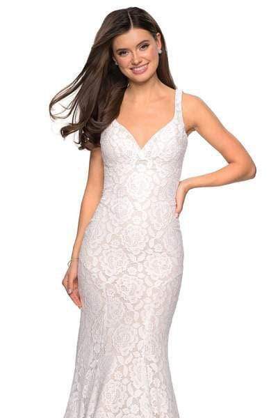 La Femme - 27623 Strappy Low Back Lace Mermaid Gown Special Occasion Dress