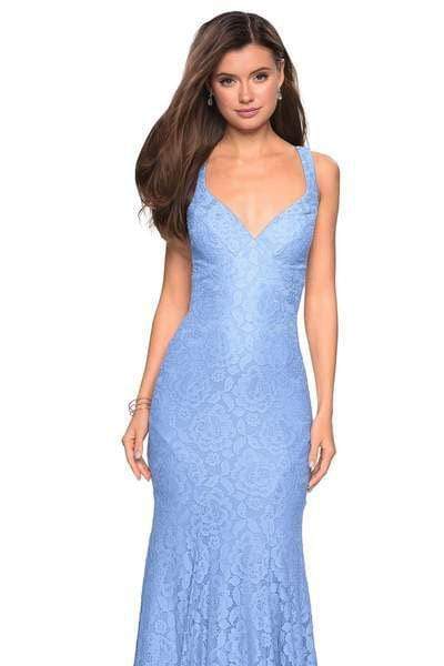 La Femme - 27623 Strappy Low Back Lace Mermaid Gown Special Occasion Dress