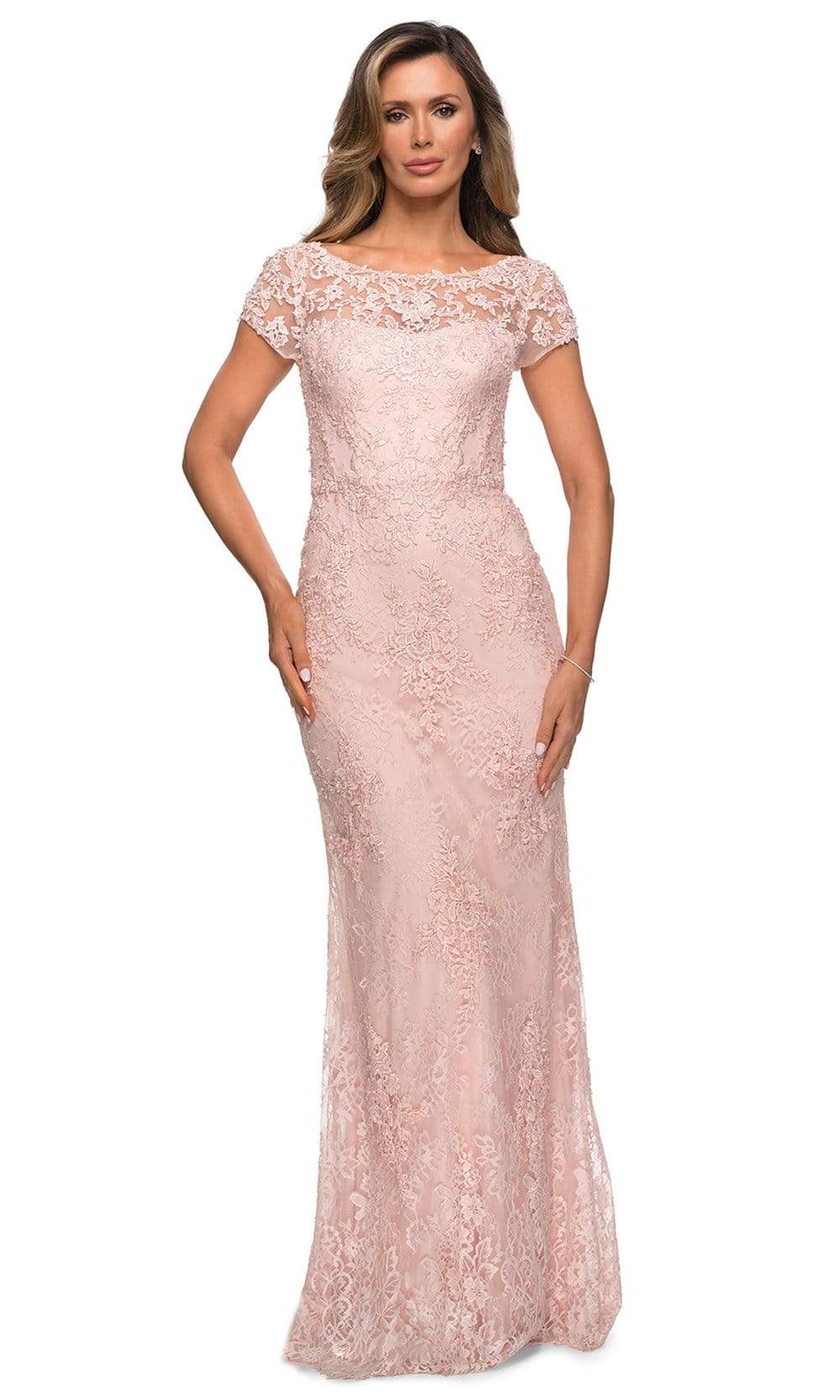 La Femme - 27856 Lace Bateau Sheath Dress Mother of the Bride Dresses