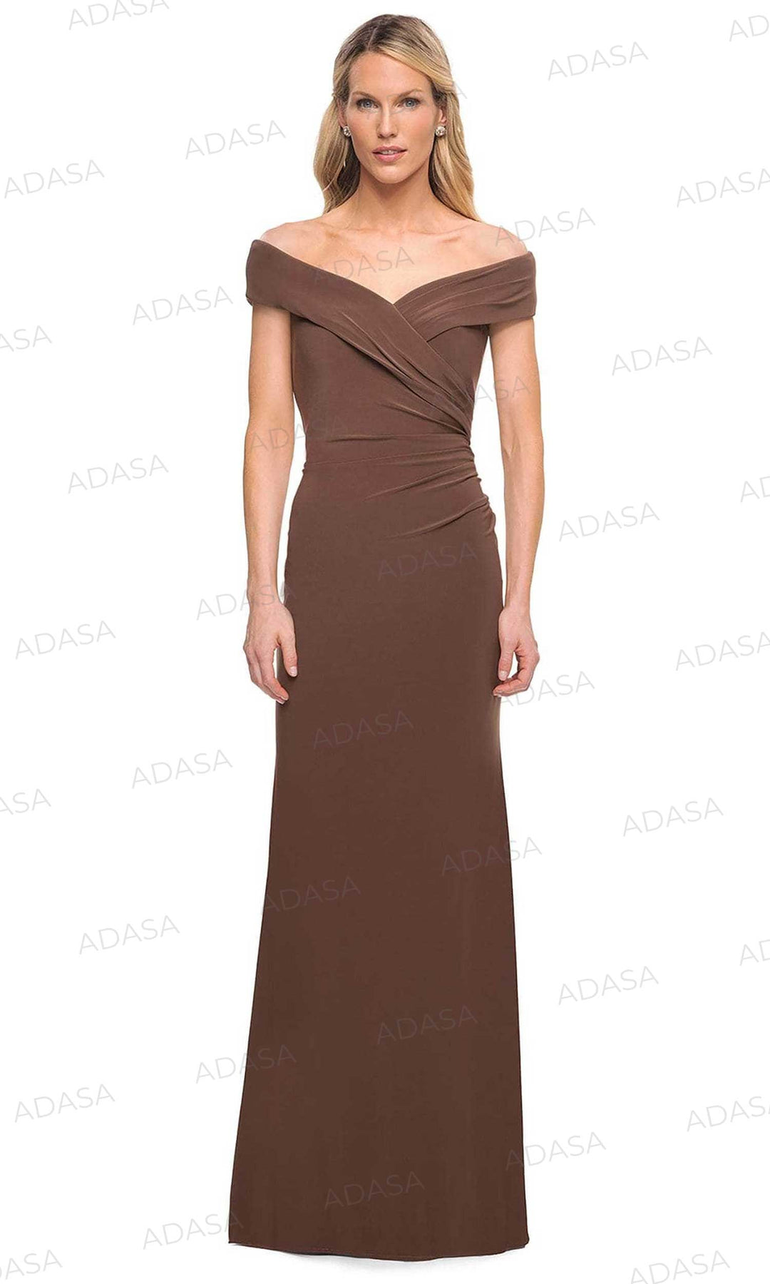 La Femme 27959SC - Draped Bardot Formal Dress