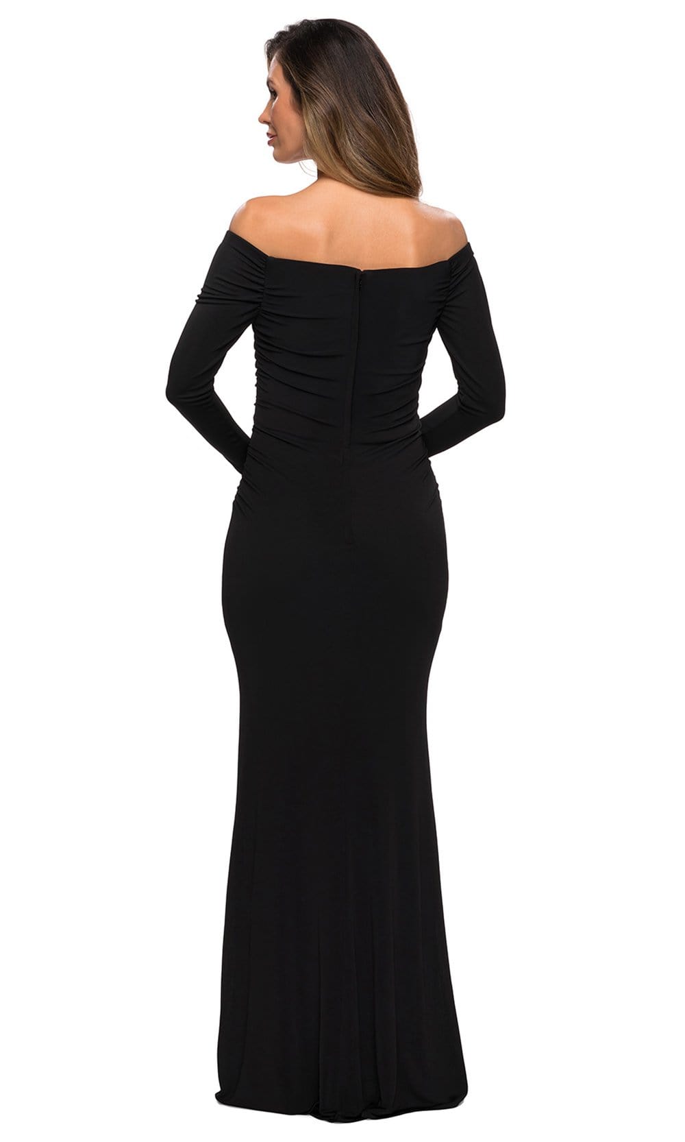 La Femme - 28054 Off Shoulder Long Sleeves Dress Mother of the Bride Dresses