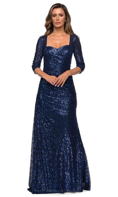 La Femme - 28065 Sequined Shirred Trumpet Dress Mother of the Bride Dresses