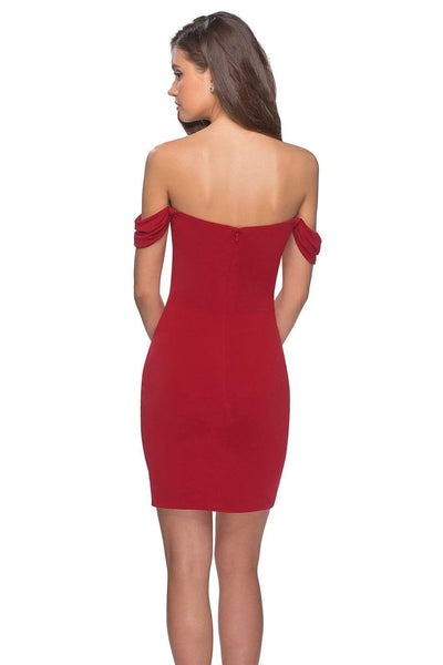 La Femme - 28193 Off-Shoulder Jersey Sheath Dress Cocktail Dresses