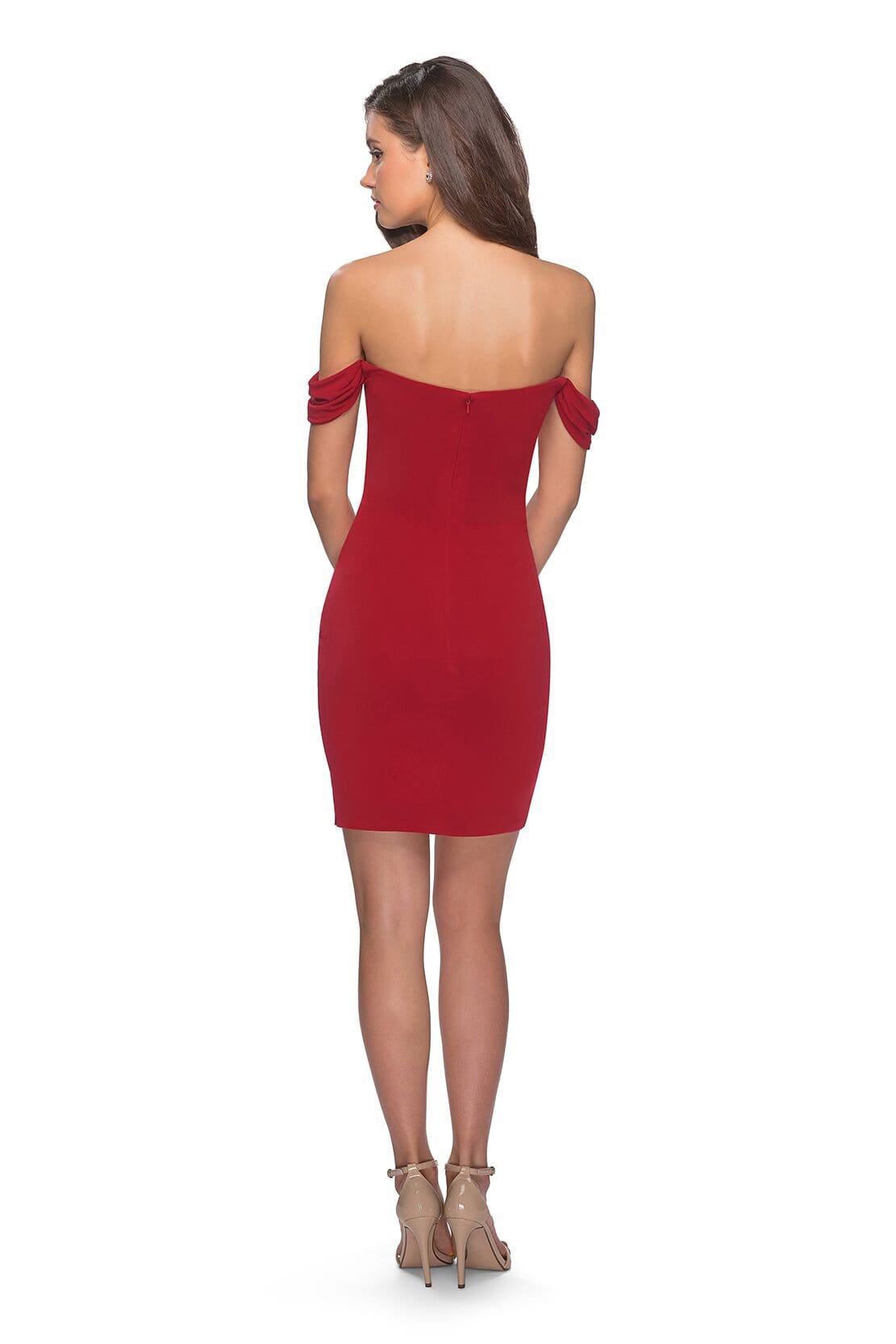 La Femme - 28193 Off-Shoulder Jersey Sheath Dress Cocktail Dresses