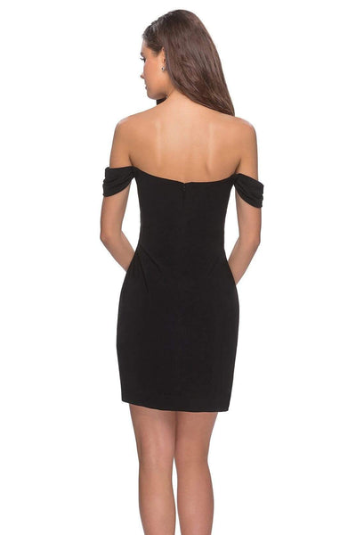 La Femme - 28193 Off-Shoulder Jersey Sheath Dress Cocktail Dresses