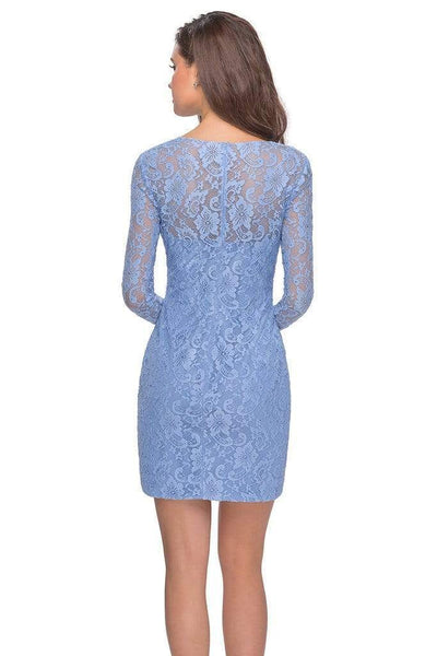 La Femme - 28232 Tulip Hem Fitted Lace Cocktail Dress Cocktail Dresses