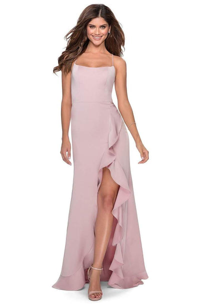 La Femme - 28294SC Scoop Neck High-Low Prom Dress CCSALE 2 / Mauve