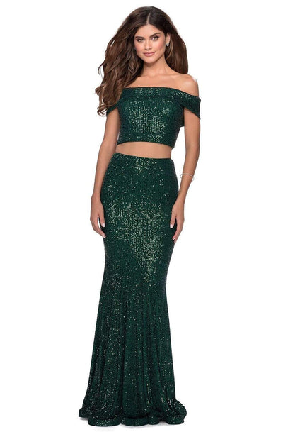 La Femme - 28425 Sequined Off-Shoulder Sheath Dress Prom Dresses