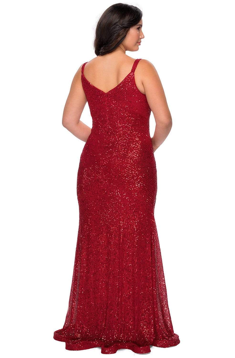 La Femme - 29006 Sequined V-neck Trumpet Dress Evening Dresses