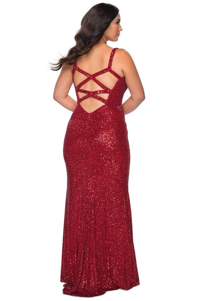 La Femme - 29037 Sequined V-neck Sheath Dress Prom Dresses