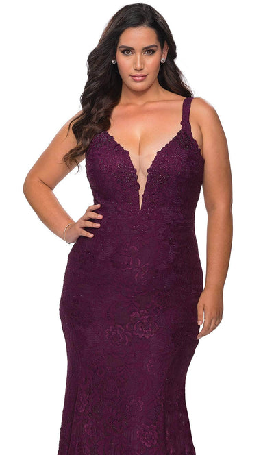 La Femme - 29052 Plunging Sweetheart Lace Mermaid Gown Evening Dresses