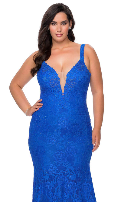 La Femme - 29052 Plunging Sweetheart Lace Mermaid Gown Evening Dresses