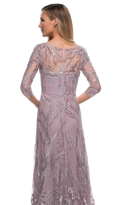 La Femme - 29233 Sheer Sleeve Embroidered A-line Gown Mother of the Bride Dresses