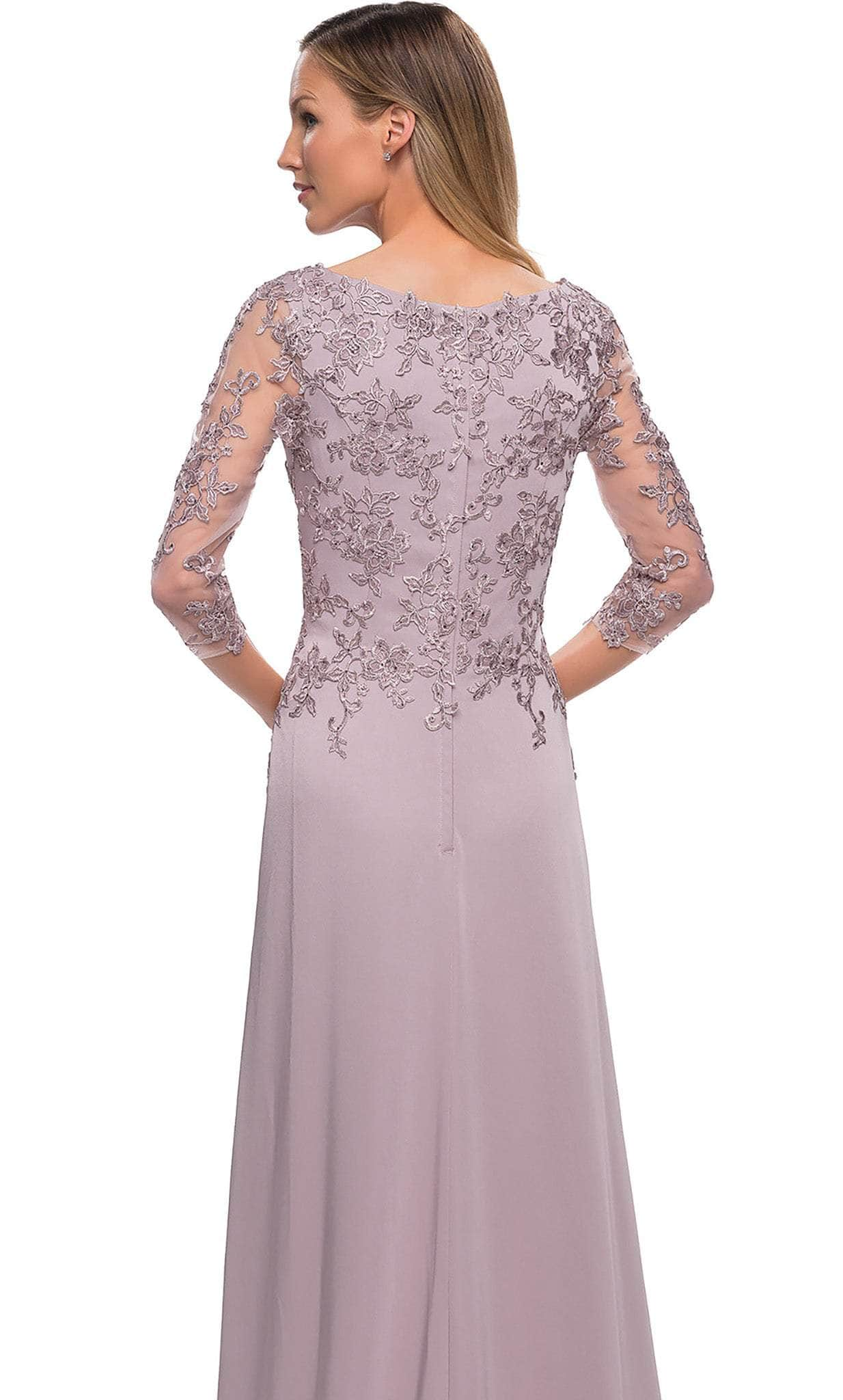 La Femme - 29251 Embroidered Soft Look A-line Gown Mother of the Bride Dresses